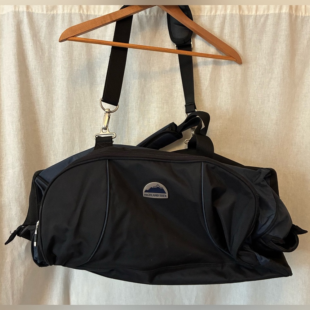 Highland Trek Black and Blue Duffel Bag